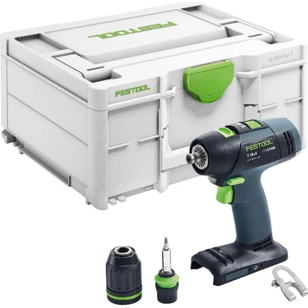 Festool akumulatorowa wiertarko-wkrętarka T 18+3-Basic w Systainer3