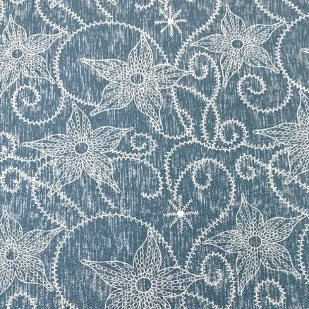 Tkanina denim 145cm 50 Kwiat - 50cm
