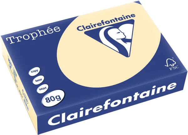Q-connect Trophee papier kserograficzny A4 80g pastelowy żółty