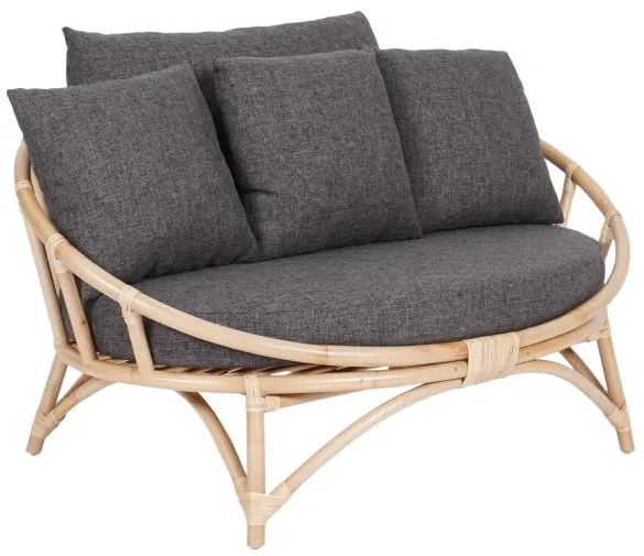 Muscat 2-osobowa sofa wypoczynkowa ciemnoszara 127x102x70cm