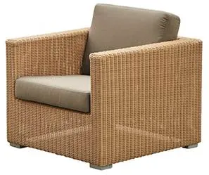 Cane-Line Chester fotel wypoczynkowy, Naturalny, poduszka w kolorze taupe