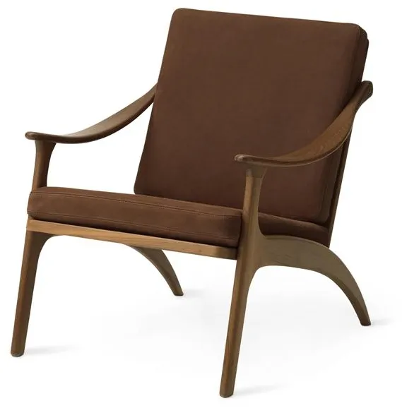 Warm Nordic Lean Back Fotel z drewna tekowego/Nabuk Terra