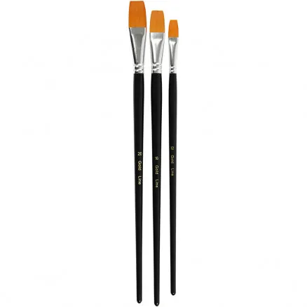 Pędzle Gold Line, Dł: 30–33 cm, Sz: 12–20 mm, płaskie, 3 szt./1 op.