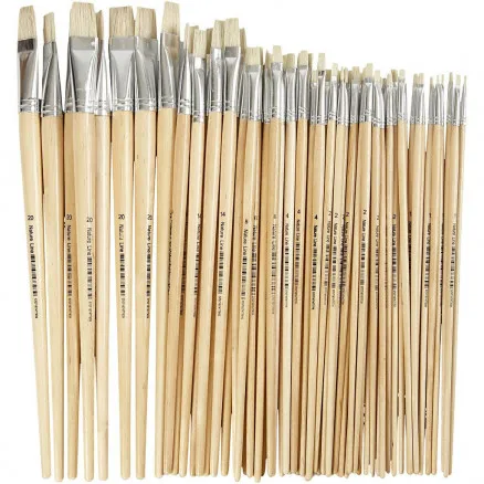 Nature Line Pędzle, Dł: 27,5–33 cm, Sz: 5–19 mm, płaskie, 64 szt./1 op.