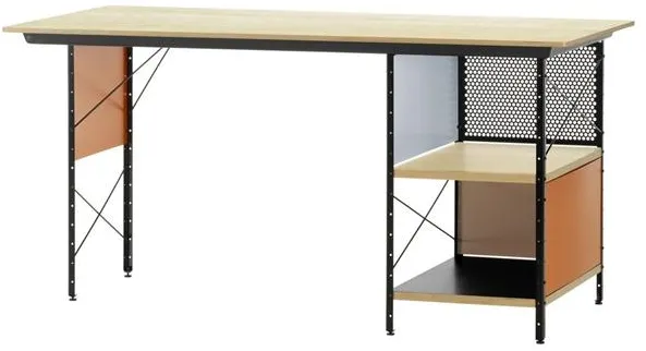 Vitra Eames EDU Biurko Czarne/Pomarańczowe/Niebieskie/Brzoza