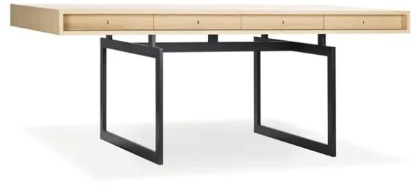 Karakter Office Desk Biały Bejcowany Dąb/Szary