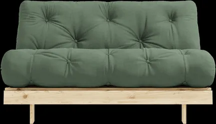 Karup Design Roots Sofa rozkładana z materacem 140x200 756 Olive Green/Drewno sosnowe