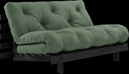 Karup Design Roots Sofa rozkładana z materacem Roots 140x200 Oliwkowozielony/Czarny lakierowany