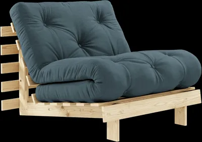 Karup Design Roots Sofa rozkładana z materacem 90x200 757 Petrol Blue/Drewno sosnowe