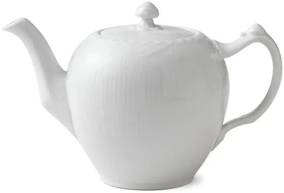 Royal Copenhagen Biała Półkoronkowa dzbanek do herbaty z pokrywką - 100 cl